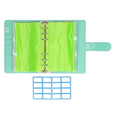 Imagem de Pasta EconôMica A6 Com Envelopes de Dinheiro, Pasta PortáTil Com 6 Furos Pré-Perfurados Pasta de Bolso Pasta Com zíper (Verde)