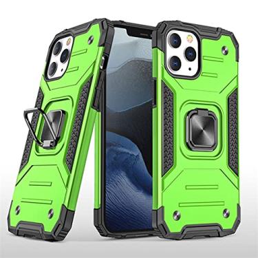 Imagem de YINGDAFENG Capa para iPhone 14 Pro, capa de proteção resistente à prova de choque de grau militar com anel de suporte de 360° suporte magnético para carro à prova de choque capa interna de TPU, verde