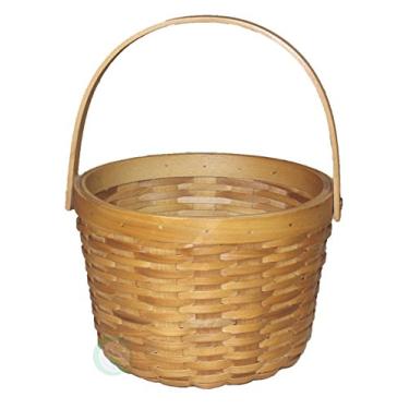 Imagem de Vintiquewise Small Chip Apple Picking Basket, Wood, Natural, 20.32 x 20.32 x 15.24 cm