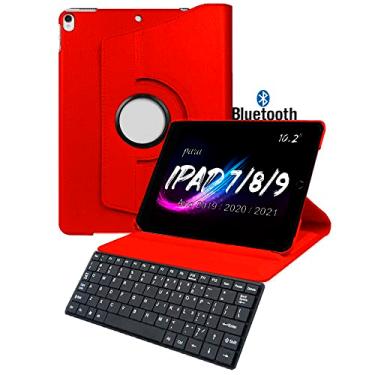 Imagem de Capa Teclado Para Apple Ipad 7ª/ 8ª/9ª Geração Ano: 2019/2020 / 2021 Giratoria 360° Linha Premium - Álamo (VERMELHO)