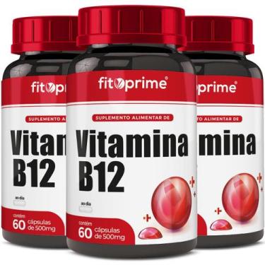 Imagem de Kit 3X Vitamina B12 7,2Mcg 60 Cápsulas - Fitoprime