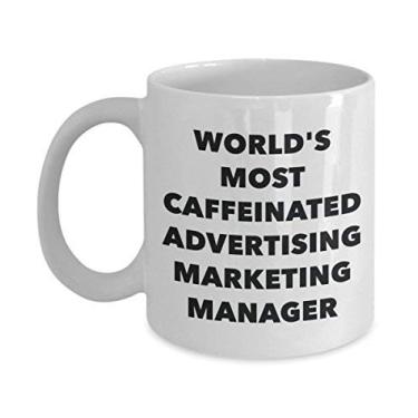 Imagem de Caneca World's Most Caffeinated Advertising Marketing Manager - Caneca de café de cacau quente divertido - ideia de de Natal e aniversário de casamento