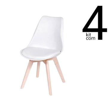 Imagem de Conjunto 4 Cadeiras Saarinen Wood - Branca - Ordesign