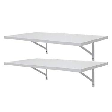 Imagem de Kit 2 Prateleiras 50 x 25cm Branca Com Mão Francesa