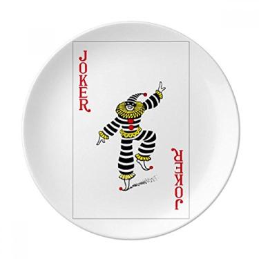 Imagem de Prato de baralho vermelho Coringa padrão decorativo de porcelana Salver louças de jantar