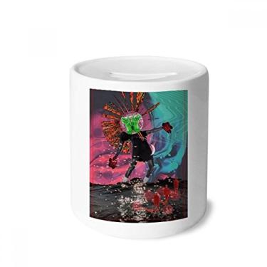 Imagem de DIYthinker Dizzy and Fall Caixa de dinheiro de cerâmica com arte abstrata para presente de cofrinho