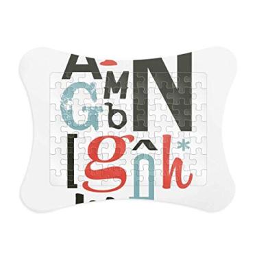 Imagem de Alphabets – Moldura de quebra-cabeça com citação elegante e escrita à mão