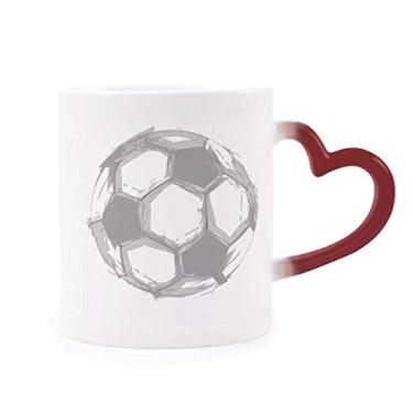 Imagem de Caneca de futebol esportivo verde sensível ao calor vermelha com mudança de cor vermelha