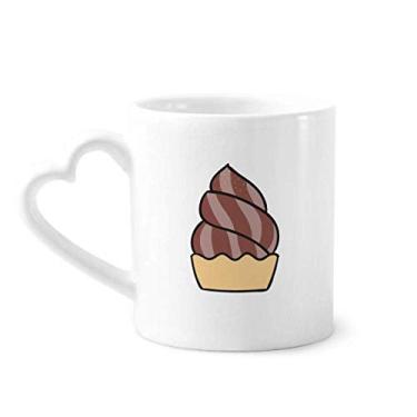Imagem de Caneca de café de cerâmica de sorvete doce de aveia de chocolate copo de coração de vidro