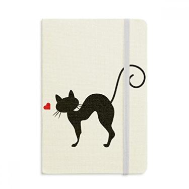 Imagem de Caderno de gato em forma de coração com capa dura de tecido oficial diário clássico