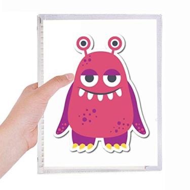 Imagem de Caderno de Monstro Rosa do Universo e Alienígena com Folhas Soltas e Diário Recarregável