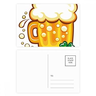 Imagem de Clover Yellow Beer Ireland St.Patrick's Day conjunto de cartão postal aniversário correspondência cartão de agradecimento