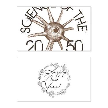 Imagem de Cartão de felicitações Science Cell Line Ilustrate Pattern New Year Festival Bless Message Present