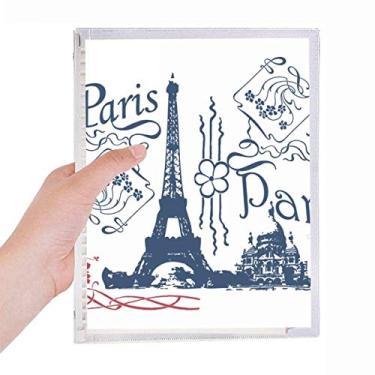 Imagem de Caderno de desenho da Torre Eiffel França Paris Folhas soltas Diário Recarregável Papelaria