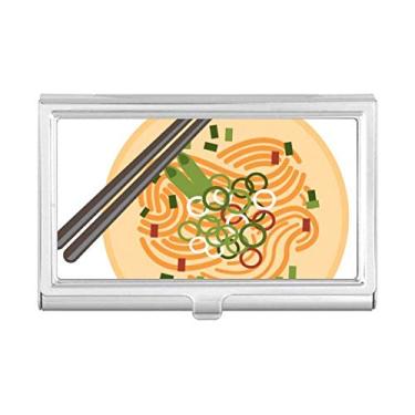Imagem de Porta-cartões de visita com estampa de comida chinesa e macarrão delicioso
