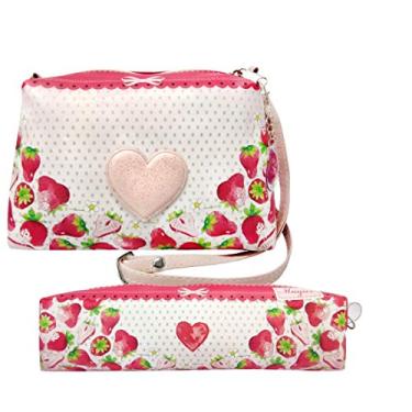 Imagem de Kit Infantil Bolsa e Estojo Moranguinhos com Coração, Magicc