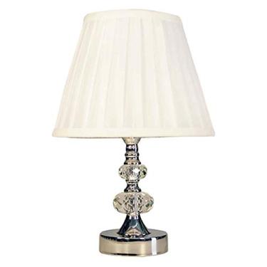 Imagem de Abajur Cristal Vidro Toque Mesa Decoração para Sala Quarto com Cúpula Drapeada 35cm Ref. 302