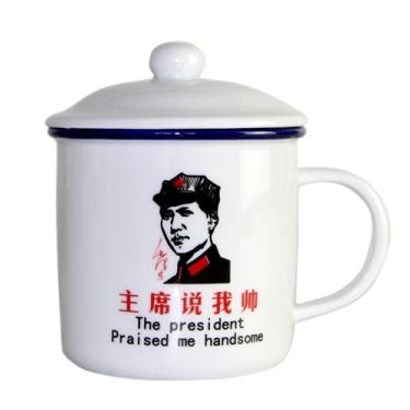 Imagem de PAYNAN Caneca de café chinesa retrô Mao Canecas de café para acampamento Drinkware Caneca de chá de porcelana café com leite