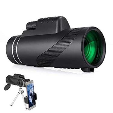 Imagem de Telescópio monocular 40x60, mira angular à prova d'água BAK4 com suporte para smartphone e tripé para observação de pássaros, acampamento e viagem