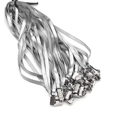 Imagem de Cordão de nylon com 50 peças da Bird Fiy, cordão para buldogue, cordão de luxo para identidade, cartões/crachás, Cinza