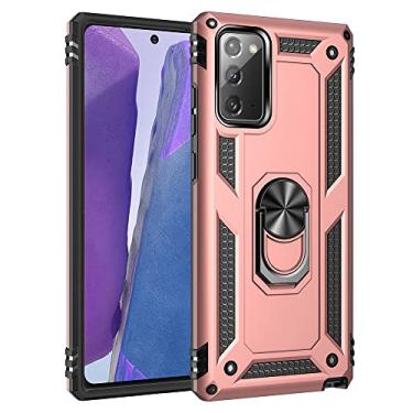 Imagem de Capa para Samsung Galaxy Note 20 4G / 5G Capinha com protetor de tela de vidro temperado [2 Pack], Case para telefone de proteção militar com suporte para Samsung Note 20 -pink