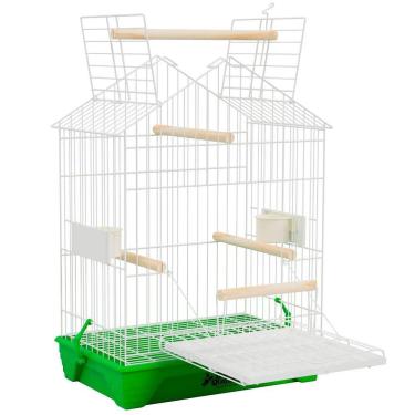 Imagem de Gaiola Para Calopsita Porta E Teto Com Poleiro - Verde