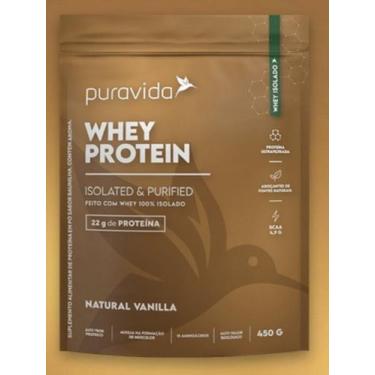 Imagem de Whey Protein Isolado Natural Vanilla Puravida Pacote 450G