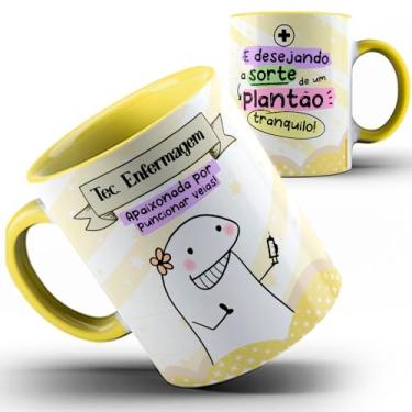 Imagem de Caneca xícara Color Flork Técnica de Enfermagem 23 (Amarela)