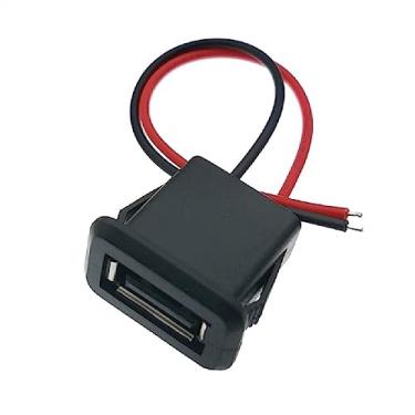 Imagem de 5 peças plugue fêmea USB 2 pinos fio desencapado 2 pinos porta de carregamento USB 2.0 para equipamento USB instalado ou reparo de substituição DIY