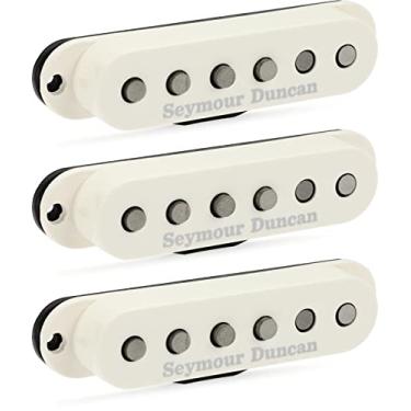 Imagem de Seymour Duncan Conjunto de 3 pe as de bobina nica Scooped Strat Pergaminho com logotipo