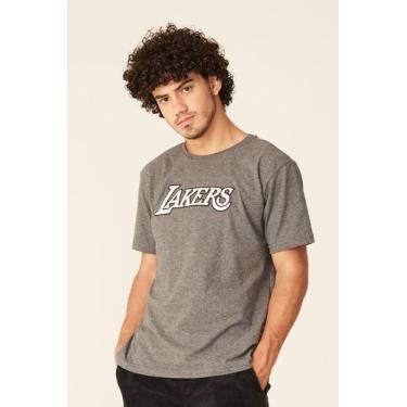 Imagem de Camiseta Nba Holographic Los Angeles Lakers Cinza Mescla Escuro