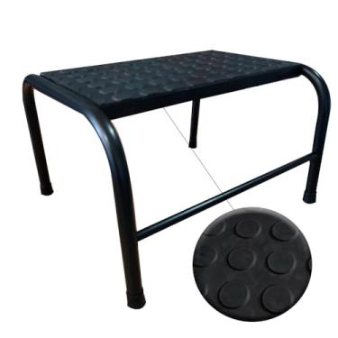 Imagem de Escada Para Maca 1 Degrau Metálica Esmaltada Preta Medcombo