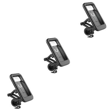 Imagem de Hemobllo 3 Pecas Bolsa para celular à prova d'água para bicicletas montagem de telefone de rotação suporte de telefone de bicicleta motocicleta suporte para celular ajustável Girar plástico