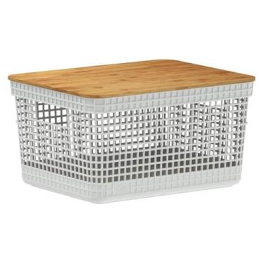 Imagem de Caixa Organizadora Empilhável de Bambu 23X16X9CM