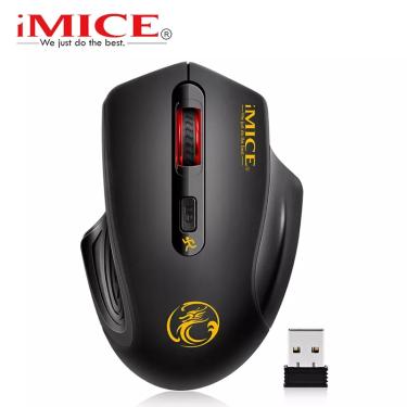 Imagem de IMice-Mouse Ergonômico Sem Fio para Laptop e PC  4 Botões  Receptor USB 3.0  2.4G  Silencioso