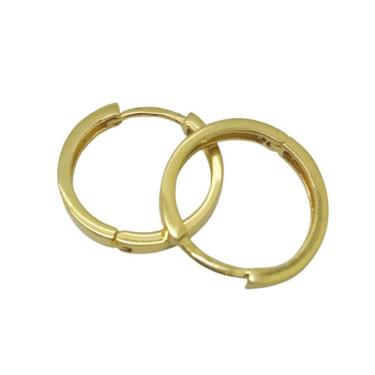 Imagem de Brinco Argola 13 mm Redondo Ouro Dourado Elister Joias