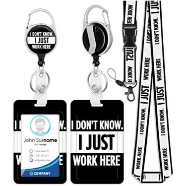 Imagem de Plifal Suporte de crachá de identificação com cordão e clipe de cinto de carretel de crachá retrátil, chaveiro de chave exclusivo engraçado cordões de clipe extensor de crachá manga de identificação vertical para mulheres e homens