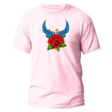 Imagem de Camiseta Algodão Premium Estampa Digital Anjo Rosa Azul - Pavesi