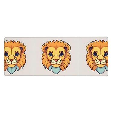 Imagem de Teclado de borracha extragrande com desenho animado de leão, 30 x 80 cm, superespesso para proporcionar uma sensação confortável