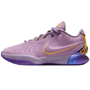 Imagem de Nike Tênis masculino Lebron XXI, Poeira violeta/cosmos roxo/ouro universitário, 46