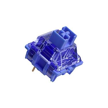 Imagem de Tugeta Interruptores Gateron CJ para teclado mecânico para jogos personalizados 45gf 50gf Pom Series 5 pinos pré-lubrificados interruptores de teclado linear silencioso (azul escuro 70 peças)