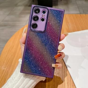 Imagem de Capa de papel macio com glitter para Samsung Galaxy S24 S23 S22 Plus Ultra S21 S20 FE A35 A54 A33 A73 A34 A05S A72 M53 M54, Roxo, Para A24 4G, A25 5G