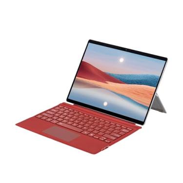 Imagem de Zoof Capa tipo para Microsoft Surface Pro Generation 7 + 7 6 5 4 3 teclado portátil fino sem fio com touchpad tablet teclado - vermelho papoula sem luz de fundo