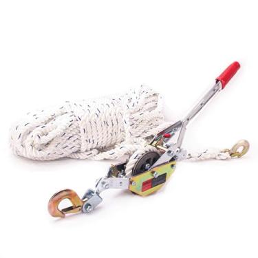 Imagem de VOPEPZG Extrator de corda com capacidade de 3/4 toneladas com 30 m de diâmetro de 1,5 cm. Corda, guincho, ferramenta de elevação de catraca para derrubar árvores, mover barcos e reboques, materiais de