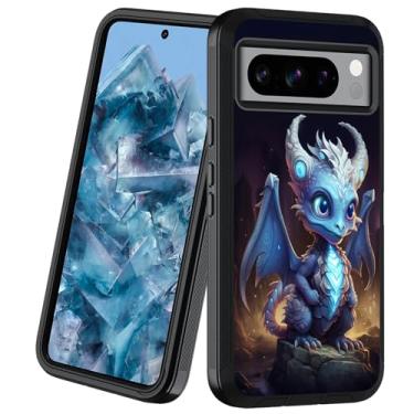 Imagem de BXIKEOPIU Capa de telefone projetada para Google Pixel 8 Pro, capa protetora resistente à prova de poeira e queda, à prova de choque de 3 camadas para Google Pixel 8 Pro (6,7 polegadas, 2023), dragão