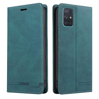 Imagem de Luxuosa capa de couro retro flip para telefone para Samsung S21 S20 Fe S10 S9 S8 plus A12 A32 A02s A52 A72 5G A21s A31 A51 A71 A20 A50 A70 A70 J6 J8 2018 J3 J5 J7 2017, Fo Galaxy Note9, Azul