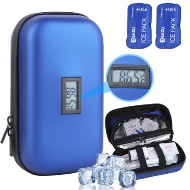 Imagem de Estojo de viagem para refrigerador de insulina aprovado pela TSA, bolsa refrigerada para caneta de injeção de medicamentos para diabetes para aviões, suprimentos para pequenos frascos para diabéticos