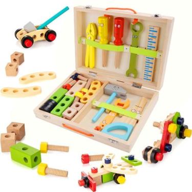 Imagem de Conjunto Ferramentas De Madeira Infantil Kit Jogo De Simulação Montess