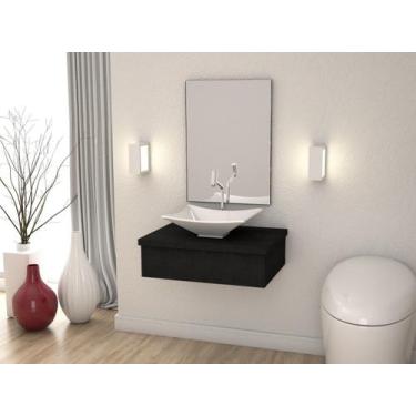 Imagem de Bancada Metrópole 600w 60cm C/cuba L38 - Compace, Preto Ônix