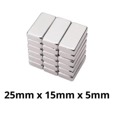 Imagem de Kit 20 Peças Imã Neodímio Disco Magnético N35  25 x 15 x 5 mm Super Fo